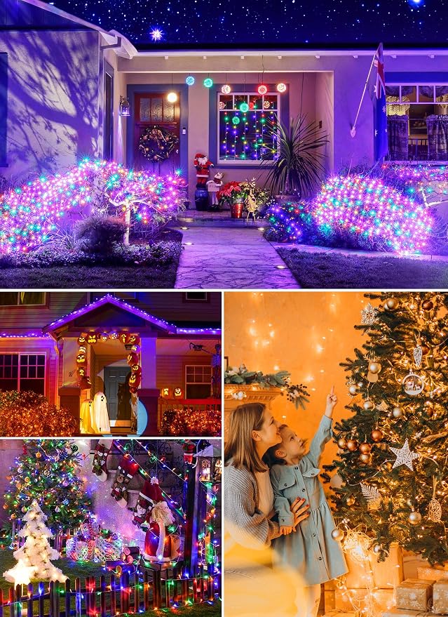Minetom Color Changing String Lights,22 Colors 100 LED 33FT Outdoor Indoor Waterproof with Remote, Twinkle Christmas Lights, Plug in Fairy Lights for Halloween Easter Valentine's Xmas Party Decor