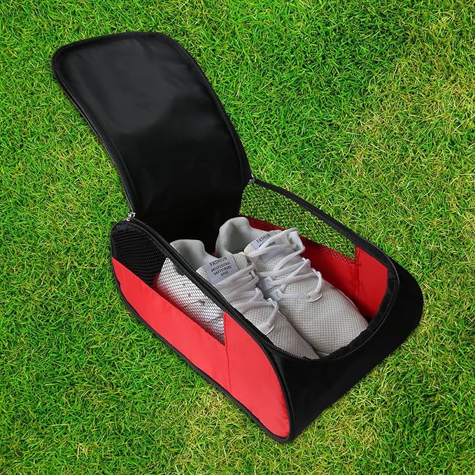 Outdoor Golf Shoes Bags Travel Shoes Bags Zippered Sport Shoes Bag (Red)