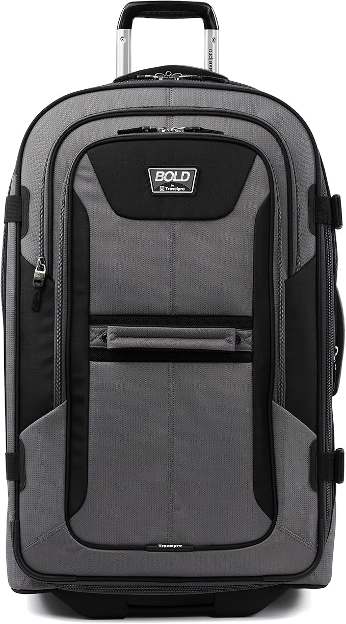 Travelpro Unisex-Adult Bold Softside Expandable Rollaboard Upright Luggage, Grey/Black, Checked-Large 28-Inch