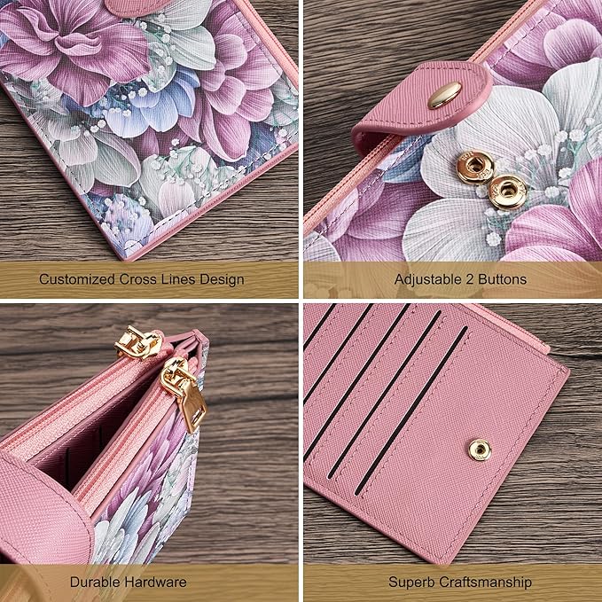Travelambo RFID Wallet Women Large Size Bifold Multi Card Wallet Case with Zipper Pocke Credit Card Holder for Women