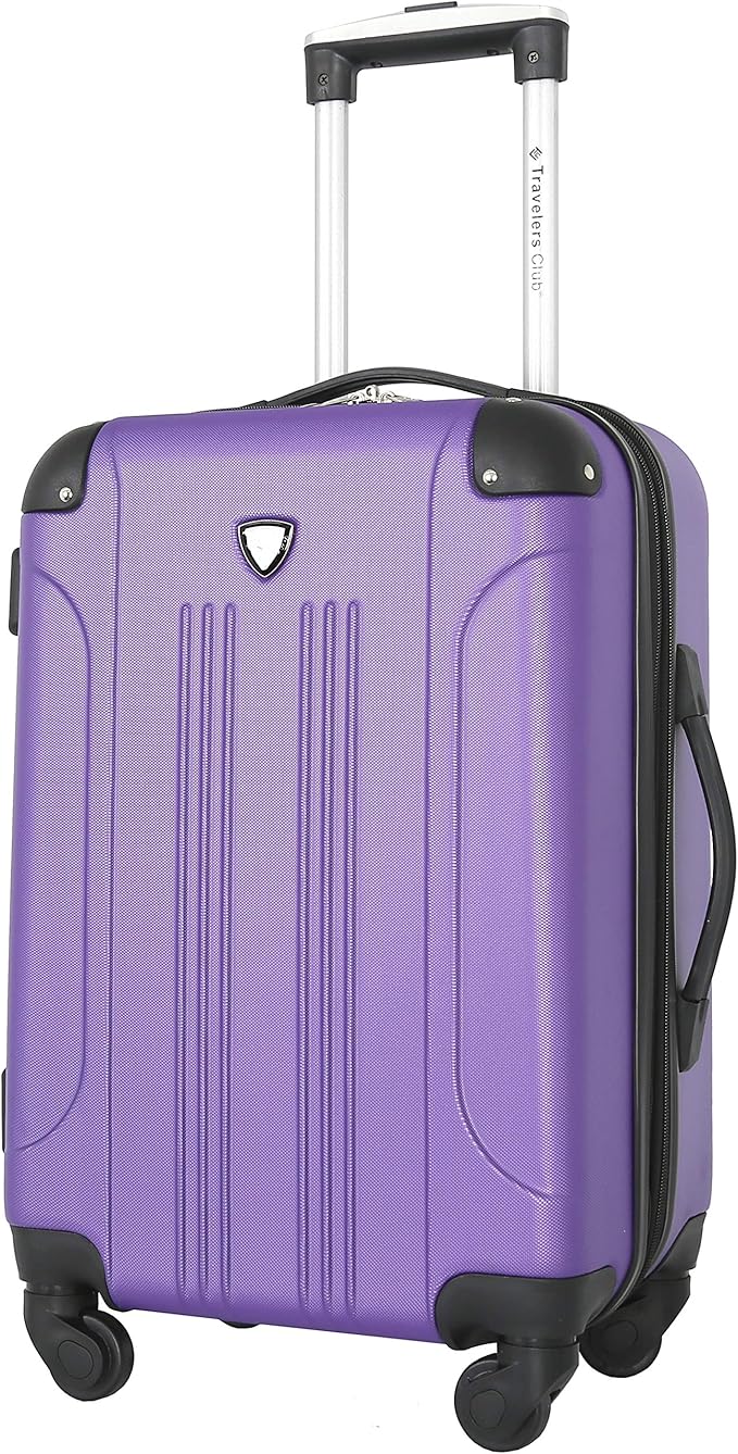 Travelers Club Chicago Hardside Expandable Spinner Luggage, Purple, 22" Carry-On