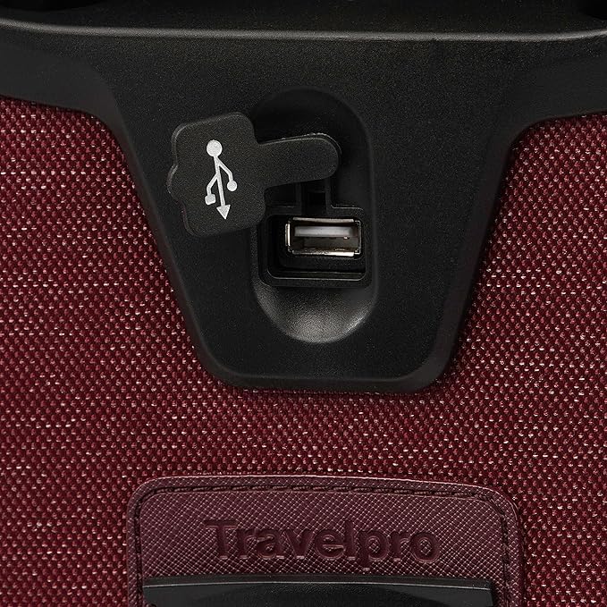 Travelpro Platinum Elite Softside Expandable Carry on Luggage, 8 Wheel Spinner Suitcase, USB Port, Men and Women, International, Bordeaux Red, Carry On 19-Inch