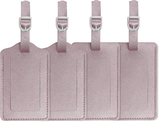 Luggage Tags, Leather Personalized Suitcase Tag Set Luggage id Tags Labels Travel Accessories