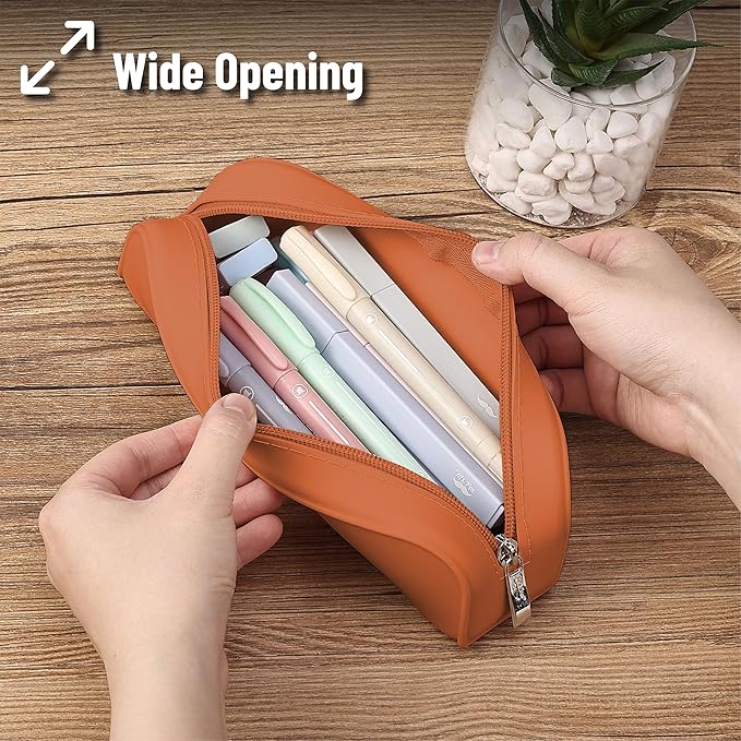 Mr. Pen- Silicone Pencil Case, Terracotta Color, Aesthetic Pencil Pouch