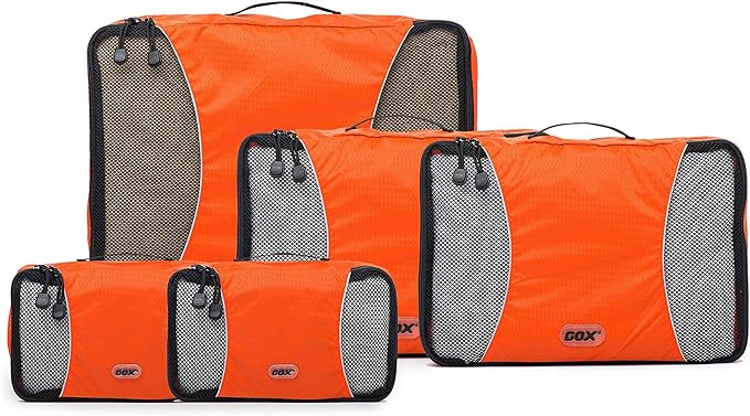 GOX Ultra Light 5 piece Packing Cubes Travel Luggage Organizer 1 Large 2 Medium 2 Small