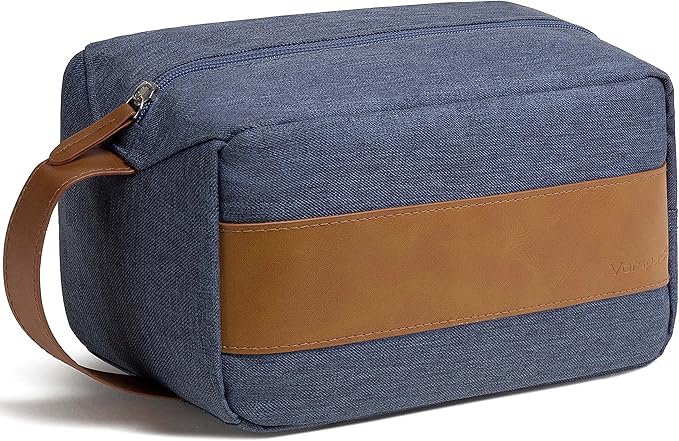 Vorspack Toiletry Bag for Men - Water Resistant Travel Bag for Toiletries, Lightweight Hygiene Bag for Bathroom, Travel Essentials, Gifts - Blue