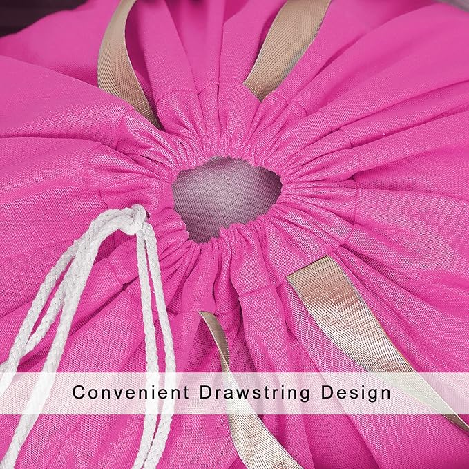 Heavy Duty Laundry Bag with Drawstring and Handle, Extra Large Travel Dirty Clothes Bag for Laundromat and Household, Durable Rip-Stop Laundry Hamper Liner, 28 x 40 Inch by SANFERGE, Hot Pink