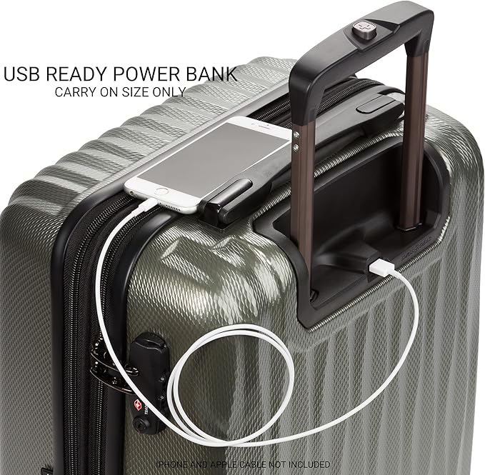 SwissGear 7272 Energie Expandable Hardside Luggage with Spinner Wheels and TSA Lock, Gunmetal, 2-Piece Set (19/27)