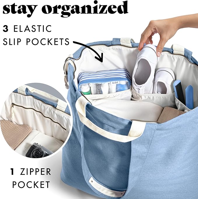 Fit & Fresh Large Beach Bag for Women - Extra Large Travel Tote With Pockets