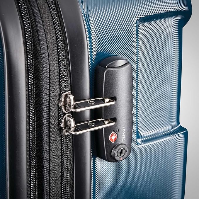 Samsonite Centric Hardside Expandable Luggage with Spinner Wheels, Teal, Checked-Large 28-Inch