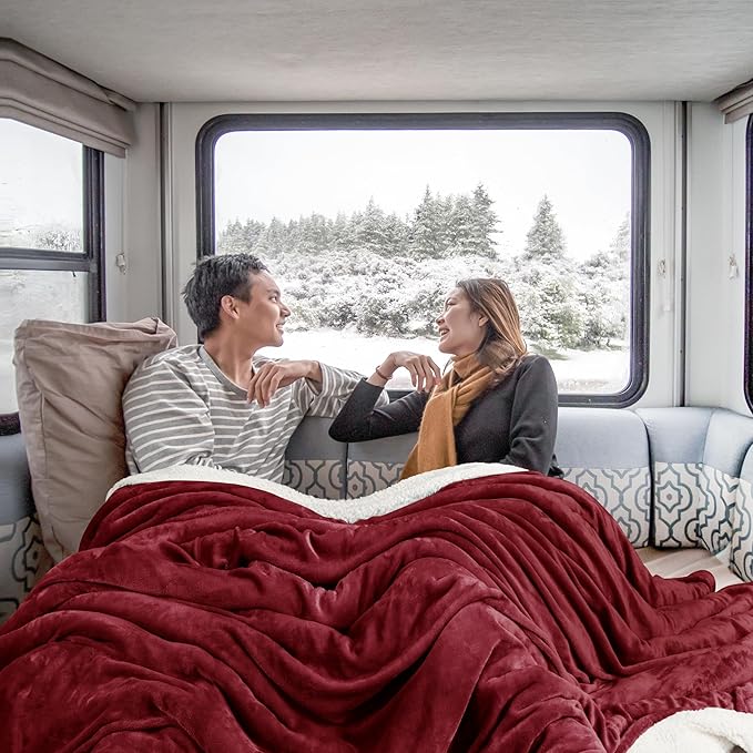 Utopia Bedding Sherpa Blanket Twin Size (Red, 90x66 Inches) - Soft Lightweight Plush Fleece Reversible Blanket for Bed, Sofa, Couch, Camping and Travel