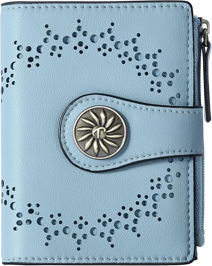 Tipmile Small Wallet for Women Bifold RFID Blocking Card Holder Leather Wallets with Zipper Coin Pocket