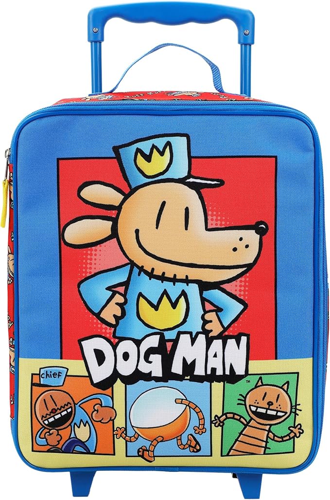 Bioworld Dog Man Character Squares 4-Piece Youth Travel Set Carry on luggage