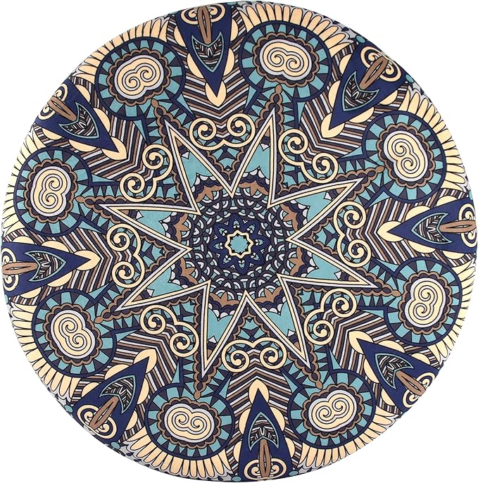 Sigmat Memory Foam Seat Cushion Anti-Slip Soft Round Stool Cushion Chair Pad 16 Inch Geometric