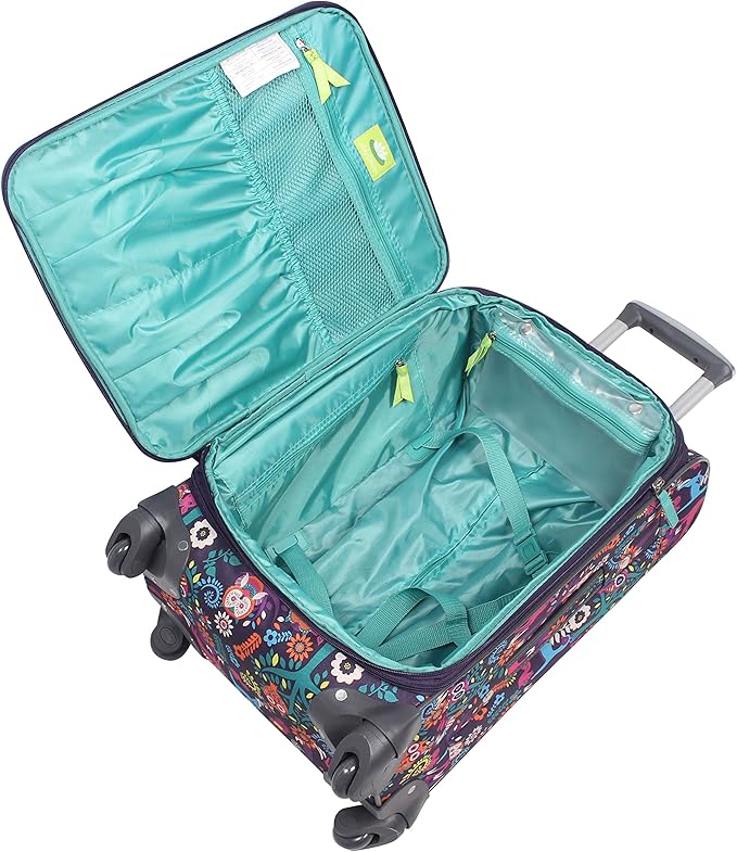 Lily Bloom Large Expandable Design Pattern Luggage With Spinner Wheels For Woman (28in, Wildwoods)