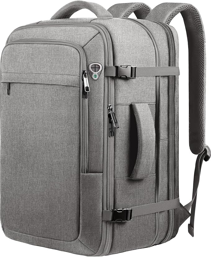 Travel Laptop Backpack for Men, 60L Extra Large TSA Approved Business Computer Bag, Water Resistant & Fits 18.4 Inch Laptop, Grey