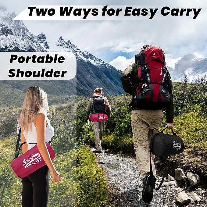 Waterproof Outdoor Blanket 82”X 55” Packable, Stadium Blankets for Camping with Sherpa Fleece Lining, Large Windproof Emergency Throw Mat for Garss Picnic Hiking Road Trip, Machine Washable, Wine