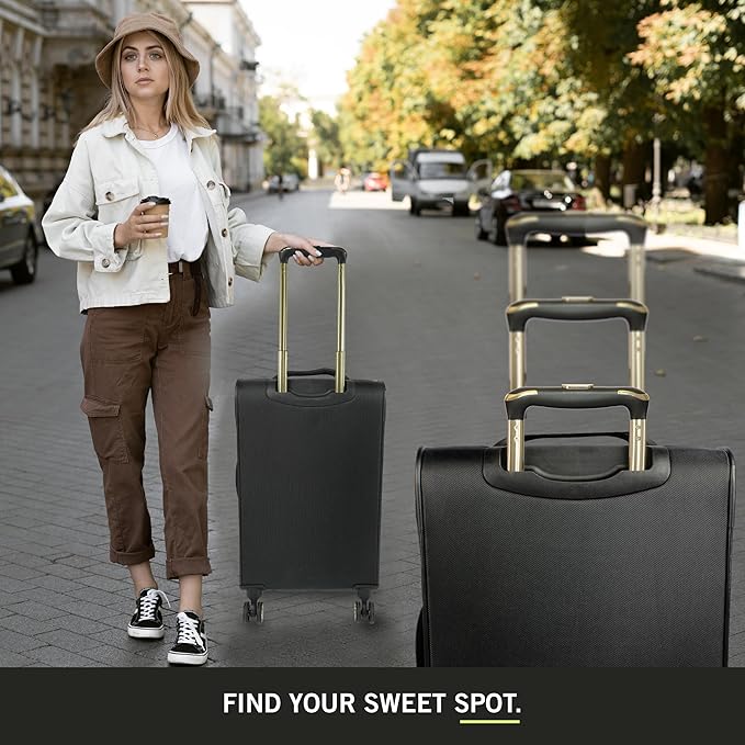 Kenneth Cole REACTION Chelsea Chevron Quilted Luggage, Black, 2-Piece Set (20"/28")