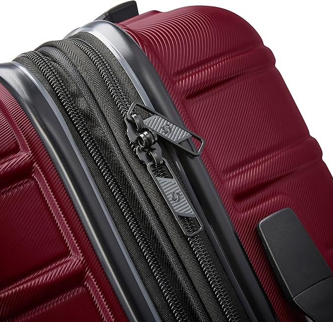 Samsonite Omni 2 Hardside Expandable Luggage with Spinner Wheels, 3-Piece Set (19/24/28), Natural Merlot
