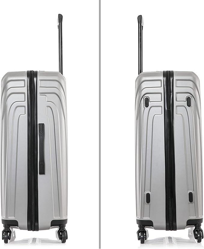 InUSA VASTY Luggage with Spinner Wheels | Durable Lightweight Hardside Suitcase, Travel Bag with Handle and Trolley, 28-Inch Large Checked Luggage | Grey