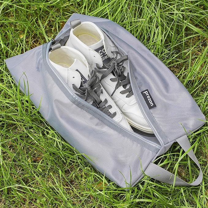 Travel Shoe Bags - Water Resistant TPU Mesh, Sturdy YKK Zipper, Unisex Shoe Pouch for Travel or Home Storage