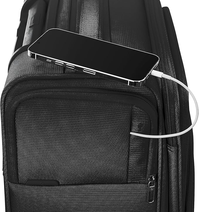 Samsonite UpLIFT Lightweight Large Checked Softside 3-Piece Luggage Set with Spinner Wheels - Expandable - Airline-Approved, Polyester Soft Suitcase for Ultra Light Travel - Black