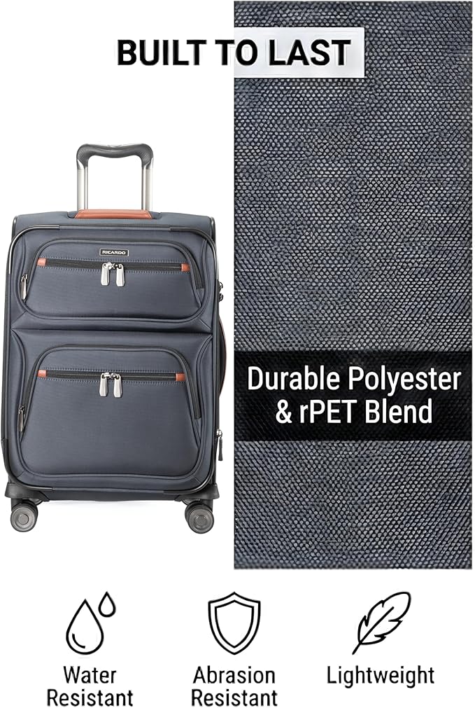 Ricardo Beverly Hills Montecito 3.0 Softside Luggage Collection – Expandable Suitcases with Wheels and TSA Lock, 29" Large Check-In, Graphite