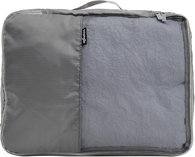 Wrangler 4 Piece Miami Luggage and Packing Cubes Set, Desert Taupe