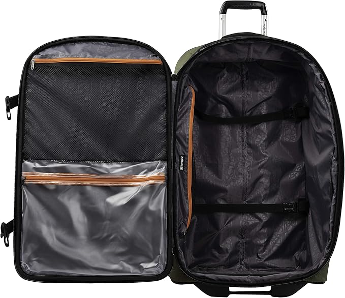 Travelpro Unisex-Adult Bold Softside Expandable Rollaboard Upright Luggage, Olive/Black, Checked-Large 28-Inch