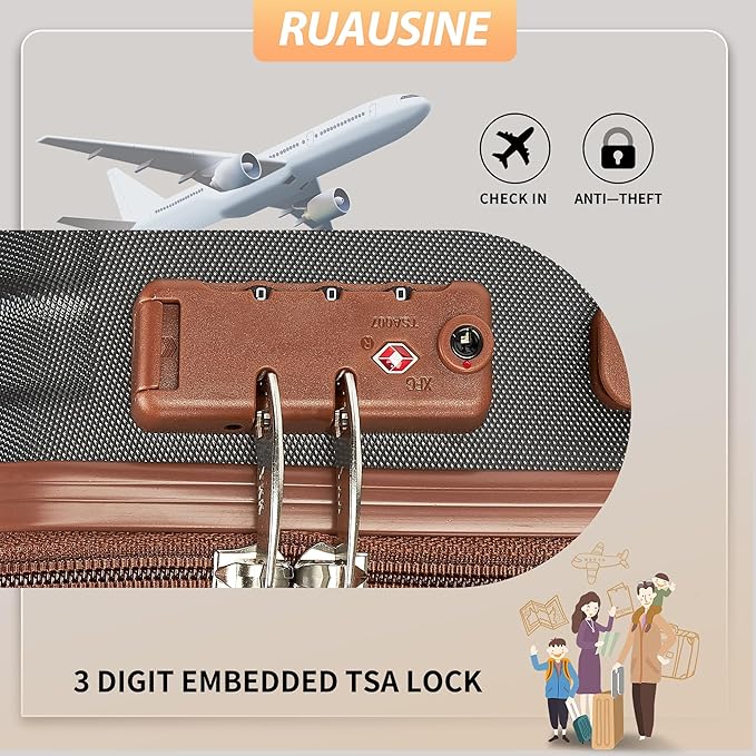 Carry on Luggage Airline Approved, Hardside Carry-on Suitcase with Spinner Wheels, Hard Shell Lightweight Small Travel Luggage with TSA Lock (Grey)