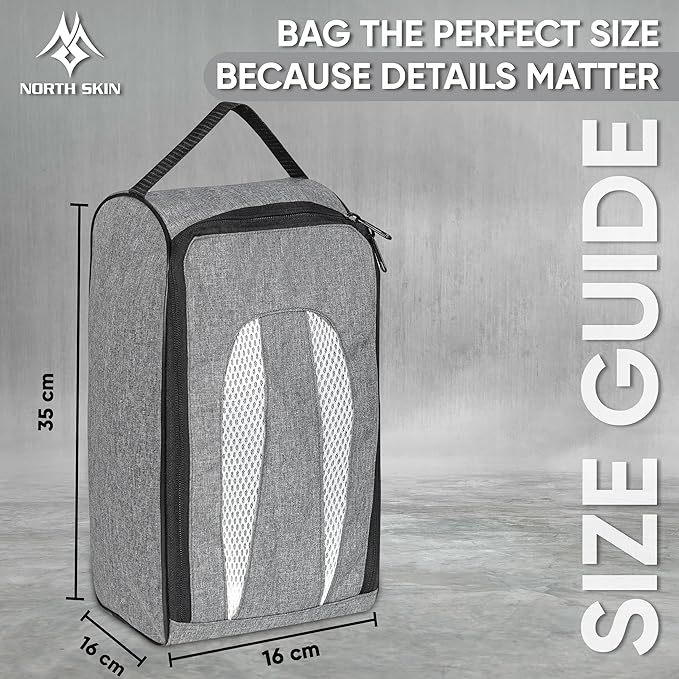 Shoe Bag Waterproof Sports Golf Boot Bag | Odor-Resistant Gym Kit Organiser Storage | Hiking Travel Dust-Proof Storage Bag for Wellington, Cowboy, Football, Rugby, Cricket Shoe (Gray)