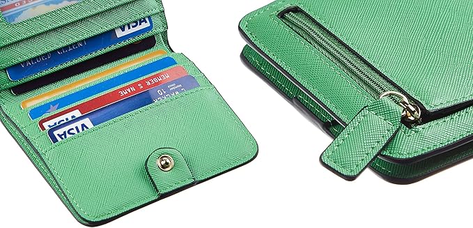 Toughergun Women’s Small Slim Leather Wallet with RFID Protection, Compact Bifold Mini Purse with Clear ID Window