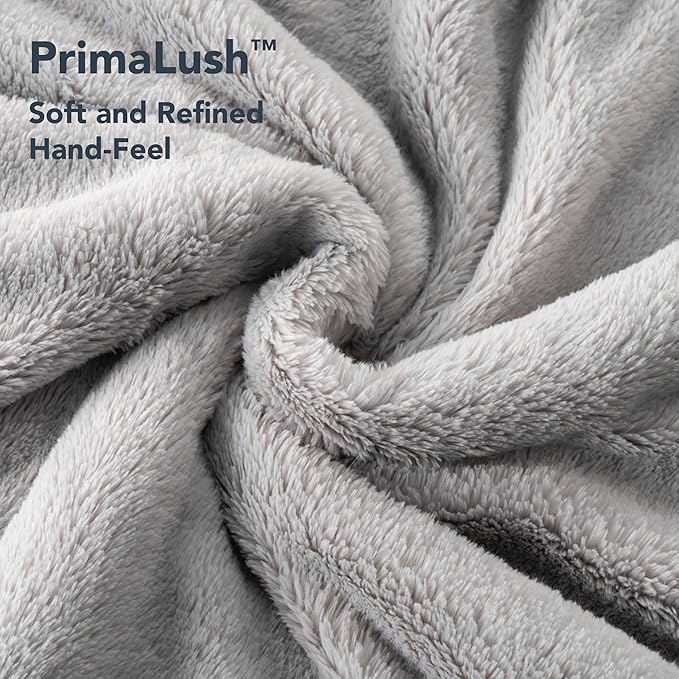 Berkshire Blanket Primalush™ Wearable Blanket, Cozy Loungewear Pocketed Plush Cape Wrap for Adults & Teens(Pebble Gray, One Size 58"X64")