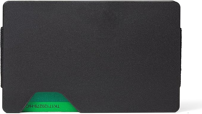 Carbon Fiber Minimalist Wallet for Men Credit Card Holder Money Clip & Cash Strap Slim RFID Mens Wallets(Matte Black)