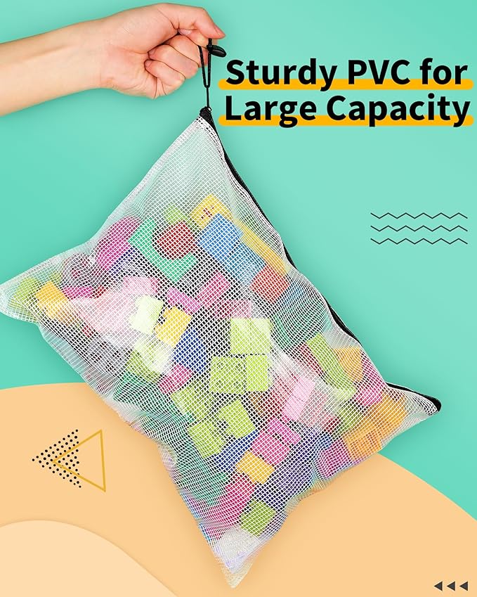 Smarpau A3 Mesh Zipper Pouch, 24 Pack 17.4" x 12.4" Large Zipper Pouches for Organizing, Multipurpose Waterproof Zipper Bags for Travel, Office, Home Storage, Black