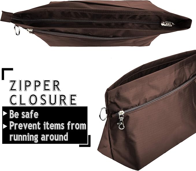 Vercord Handbag Purse Tote Pocketbook Organizer Insert Zipper Closure 11 Pockets 3 Sizes Many Colors