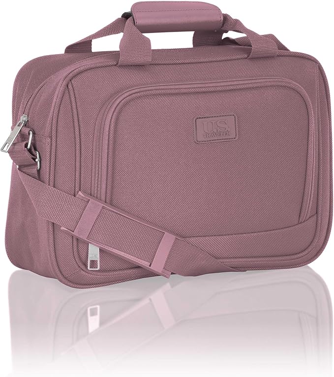 U.S. Traveler Rio Lightweight Softside Rolling Carry-on Suitcase, 4-Wheel Set, Mauve