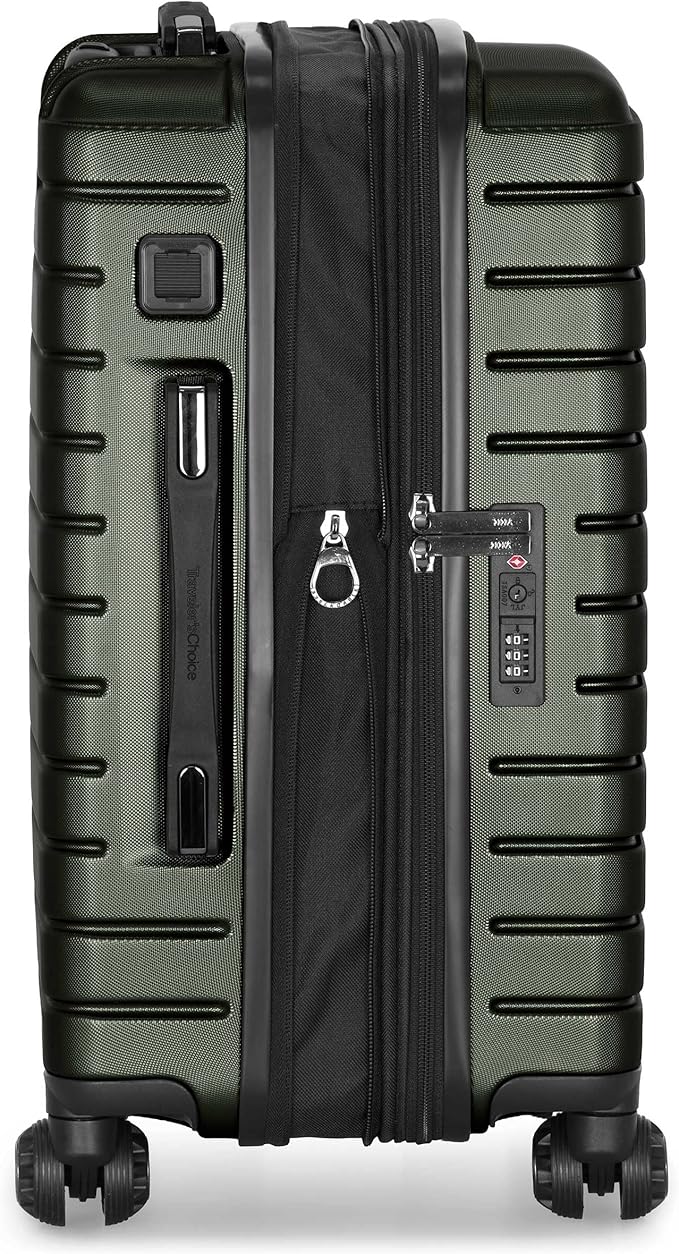 Traveler's Choice Archer Polycarbonate Hardside Spinner Luggage Set, Tie Down Straps, Green, Carry-On 21-Inch