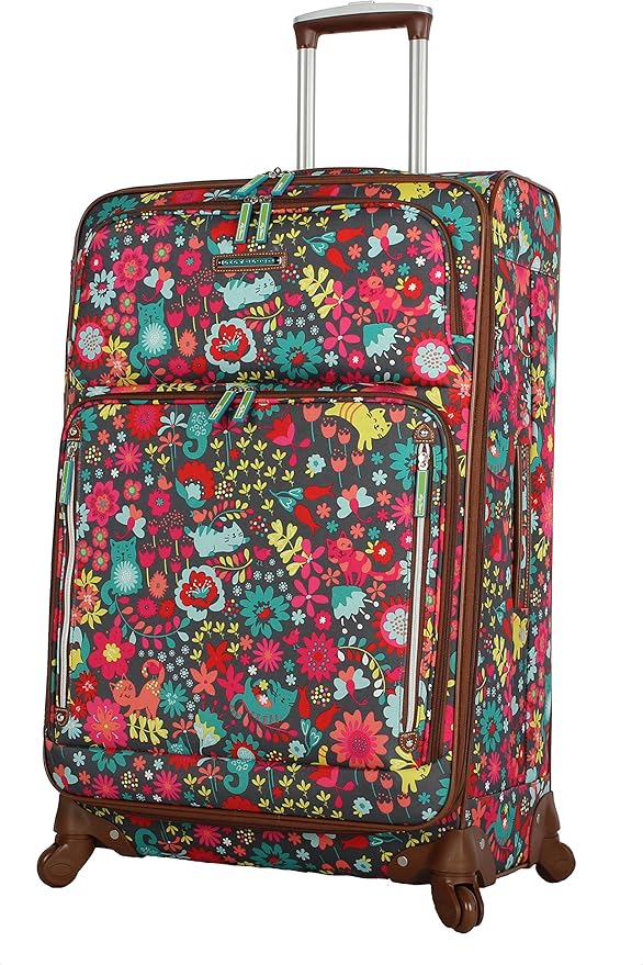 Lily Bloom Design Pattern 28" Luggage Softside Expandable With Double Spinner Wheels, Large Lightweight Suitcase Checked Bag For Women