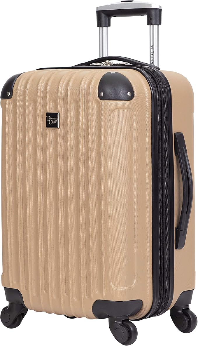 Travelers Club Midtown Hardside 4-Piece Luggage Travel Set, Tan