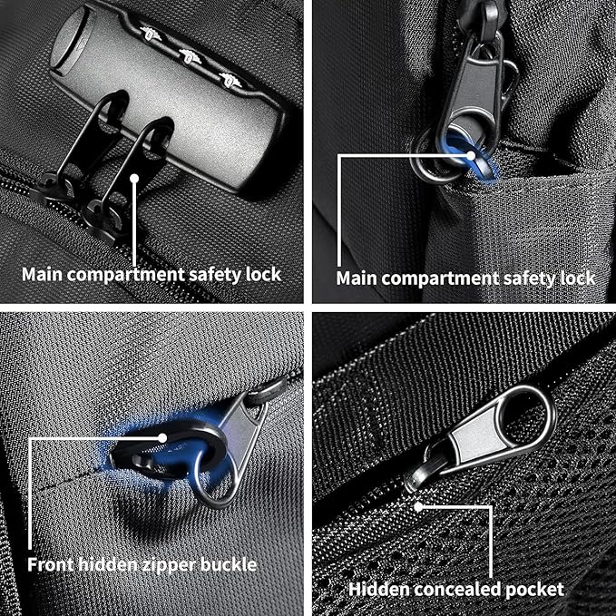 Tzowla 40 Liter Anti Theft Backpack with Giant Tumbler Holder Pocket and Lock,17.3 Inch Laptop Backpack