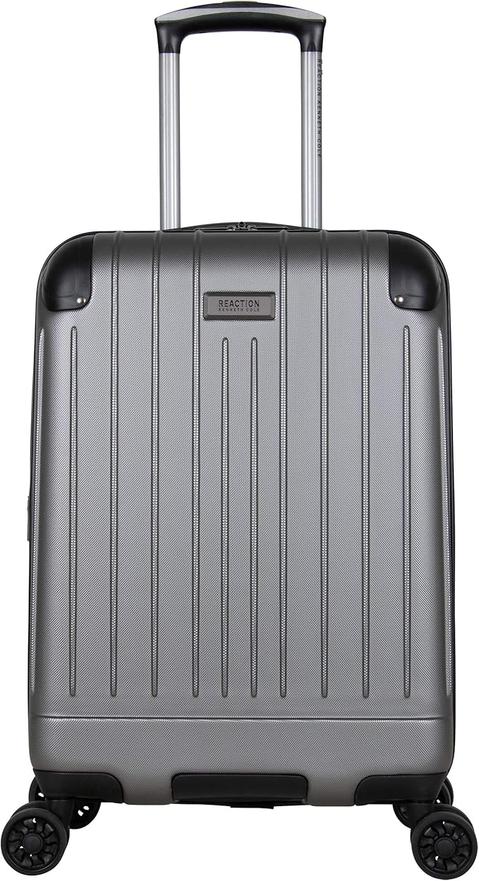 Kenneth Cole Reaction Flying Axis 20" Hardside Expandable 8-Wheel Spinner Carry-On Suitcase, Silver