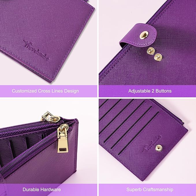Travelambo RFID Wallet Women Large Size Bifold Multi Card Wallet Case with Zipper Pocke Credit Card Holder for Women