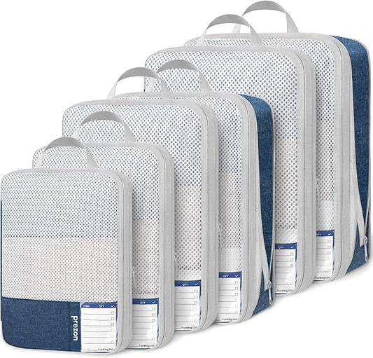 Compression Packing Cubes for Travel, Lightweight Vacation Travel Essentials, Travel Accessories for Suitcase Organizer Bags Set, Durable Luggage Organizer