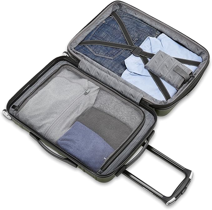 Samsonite Omni 2 Hardside 2 Piece Set - Includes Global Carry-On & Large Checked Suitcases - 360° Dual Spinner Wheels - Integrated TSA Lock & Expansion - Amazon Exclusive - Vita Olive