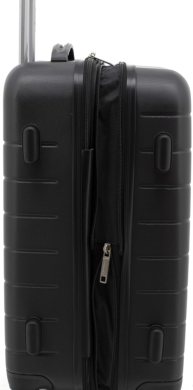 Wrangler Smart Spinner Hardside Luggage, 22-Inch Carry-On, Black