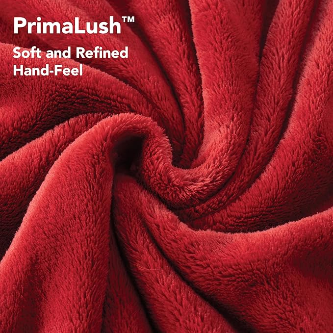 Berkshire Blanket Primalush™ Wearable Blanket, Cozy Loungewear Pocketed Plush Cape Wrap for Adults & Teens(Chili, One Size 58"X64")