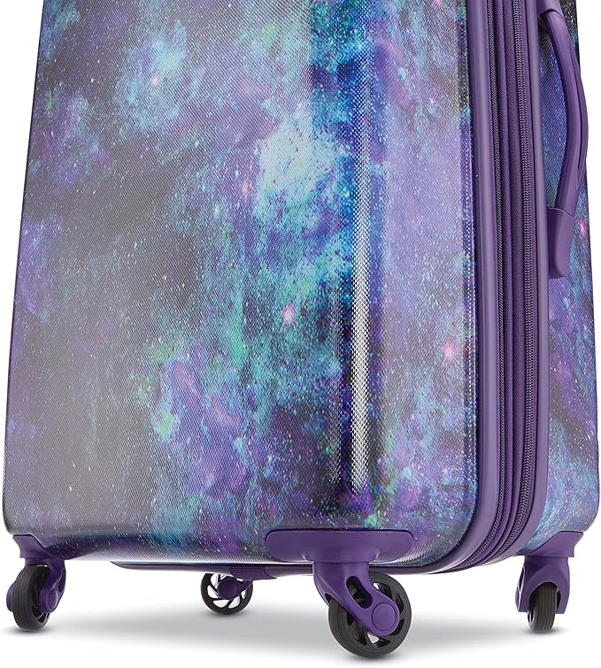 American Tourister Moonlight Hardside Expandable Luggage with Spinner Wheels, Cosmos, Checked-Medium 24-Inch