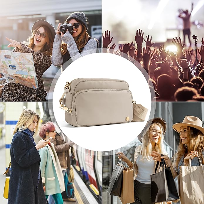 Joryin Anti Theft Crossbody Bag for Women, Slash-resistant RFID Blocking Travel Purses, Small Shoulder Bag Handbag, Nylon