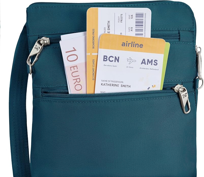 Travelon Anti-theft Classic Slim Double Zip Crossbody